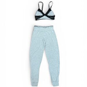 Yandy Knit Jogger & Bralette Lounge Set Size Small Gray
